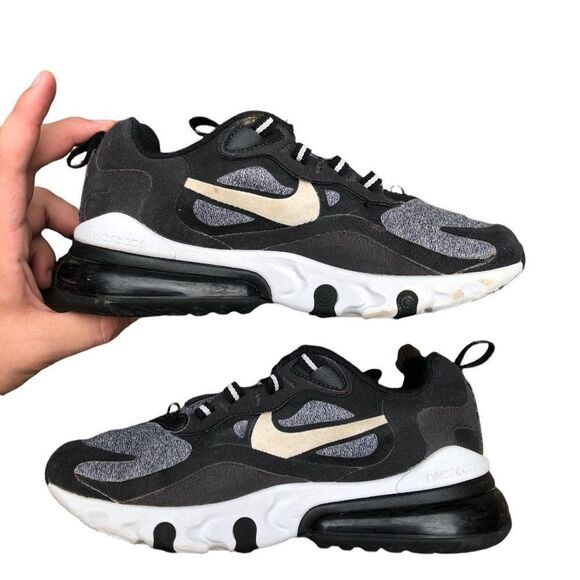 NIKE Air Max 270 React Black Vast Grey Size 4 - Picture 12 of 16